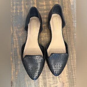 Isaac Mizrahi Black Laser-Cut Flats